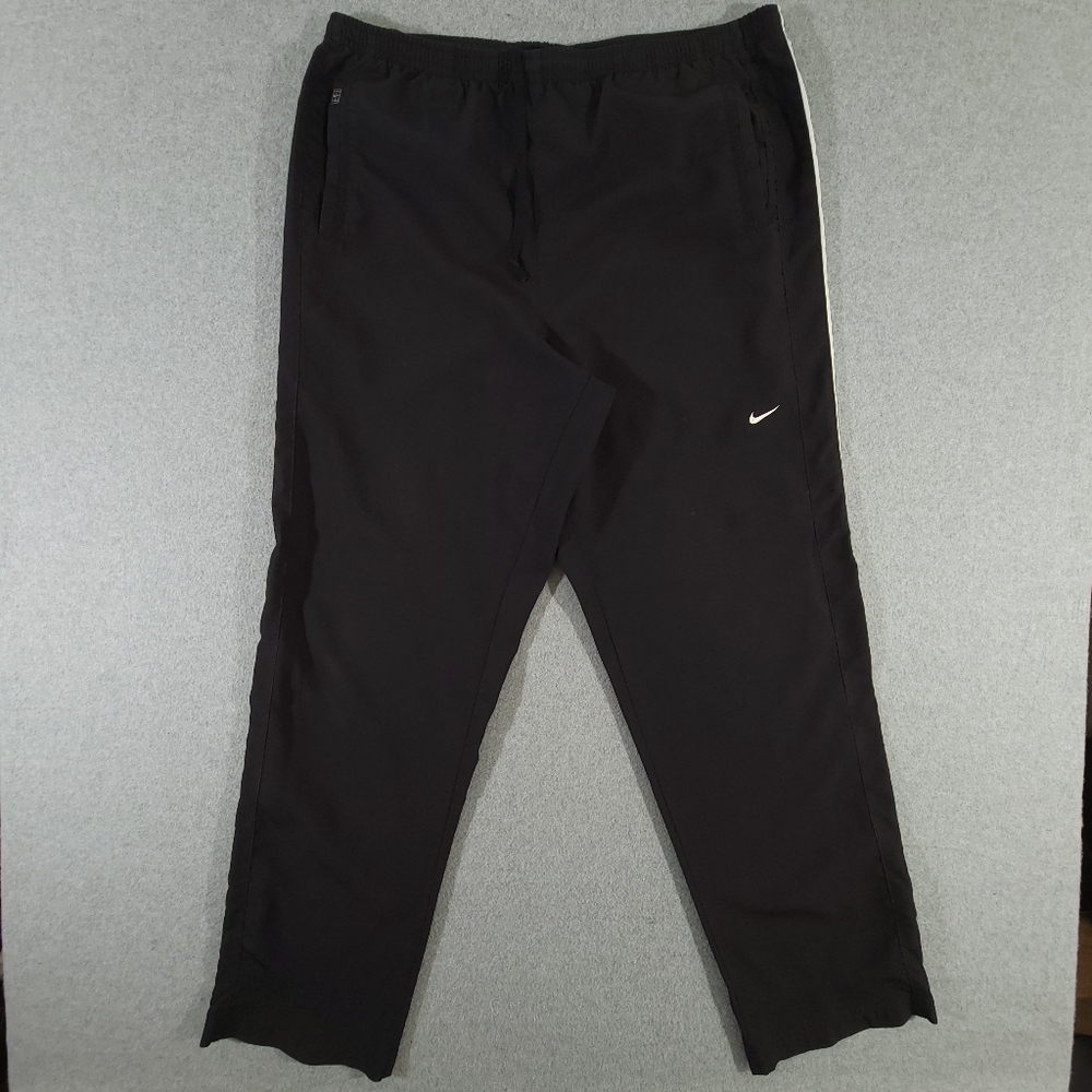 Vintage Nike Y2k Track Pants Fit Dry Black Size XL Breathable Reflective Running